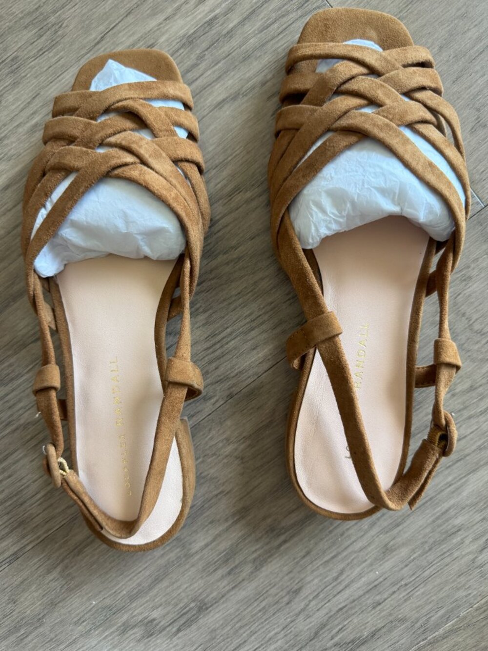 NEW Loeffler Randall size 7 Shelly Cacao Suede Flat Sandal - Picture 2 of 3